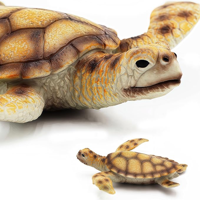 Gemini&Genius Sea Turtle Toy for Kids, Large Sea Turtle Animal Figurine, Realistic Sea Animal Play Action Figure Toy, Education, Collection, DIY Craft or Decor Toy for Kids