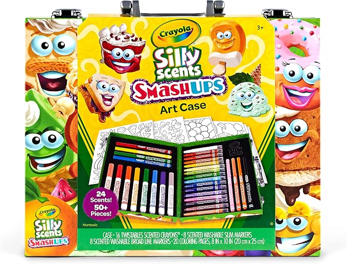 Crayola Silly Scents Mini Inspiration Art Case, Scented Crayons & Markers Set, Art Kit for Kids, Coloring Supplies, Travel Gifts for Kids, Ages 4+