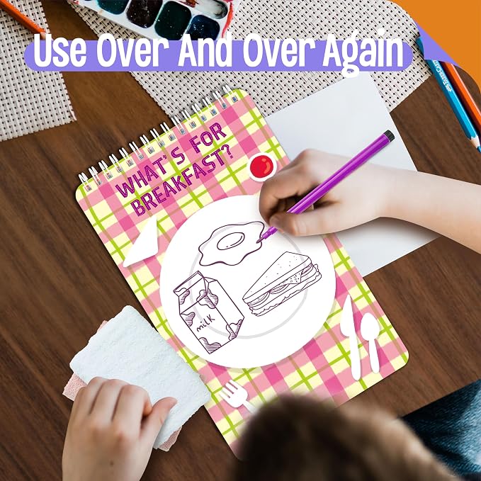 SpriteGru 31 Dry Erase Activities Book, Reusable & Erasable Game Pad, Explore and Find, Maze Matching TIC-TAC-Toe Dot to Dot Educational On the Go Toy and Learning Tool for Road Trip Airplane Travel