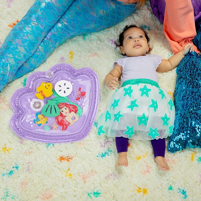 Bright Starts Disney Princess Ariel Water Mat, The Little Mermaid Sea Treasures, Purple, Baby Girl Newborn +