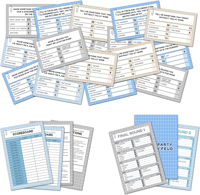 Office Family Feud Game, Office Friendly Feud Games, Team Building Game for Work, Ice Breaker Work Party Games for Adults, Retirement Party Decorations, 05