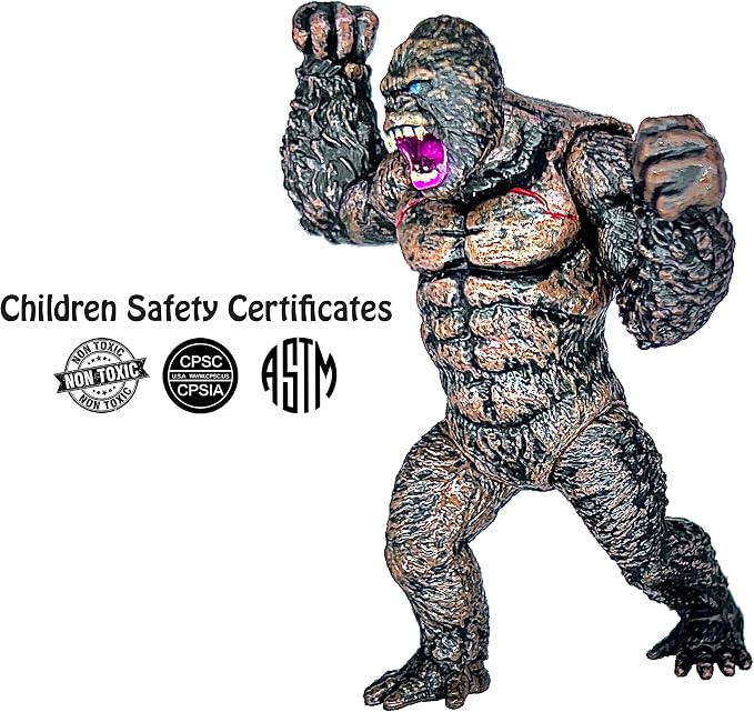 TwCare Set of 8 Attacking King Kong vs Godzilla Toys Movable Joint Action Figures King of the Monsters Ghidorah Birthday Kid Gift Cake Toppers