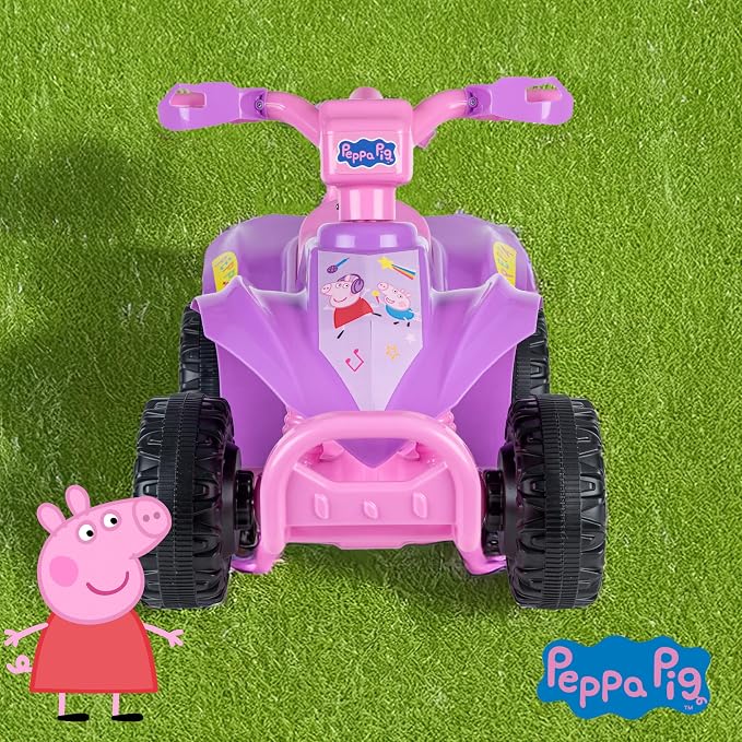 Peppa Pig - 6V ATV Ride On Toy for Kids, LED Headlights, Battery Powered