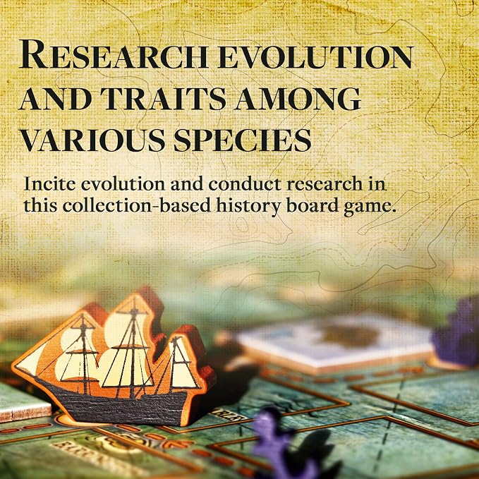 On The Origin of Species | An Evolutionary Research Board Game by Artana Games | Charles Darwin's Trip Through the Galapagos as a Strategic Science Board Game for Kids and Families | Based on the Book