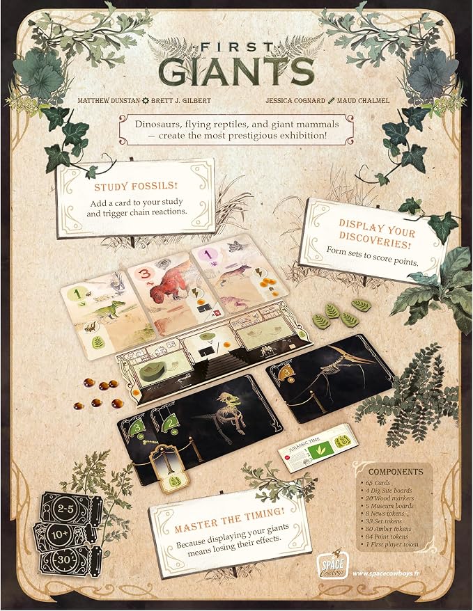 First Giants Card Game - Competitive Strategy Game of Dinosaurs, Timing & Museum Exhibits, Family Fun for Kids & Adults, Ages 10+, 2-5 Players, 30 Minute Playtime