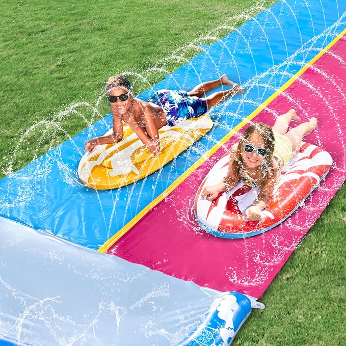 JOYIN 2 Pack Inflatable Body Boards for Water Slides, Swimming Pool Floating Learn to Swim, Summer Water Fun Toy for Kids