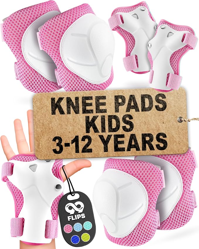 99FLIPS 6pcs Complete Set 3-12 Years- Knee Pads Elbow Pads and Wrist Guards for Kids and Toddler