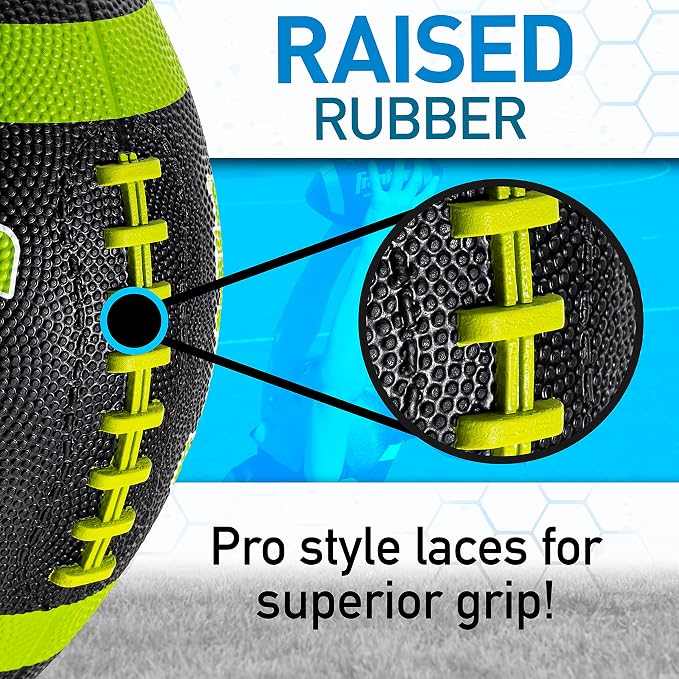 Franklin Sports Kids Junior Grip-Rite Youth Junior Size Rubber Footballs - Peewee Kids Durable Outdoor Footballs - Single & Bulk Packs Available