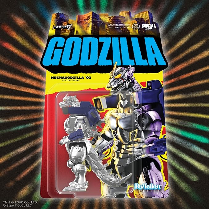 Super7 Reaction Figure Toho Godzilla Mechagodzilla (2002) - 3.75" Toho Godzilla Action Figure - Classic Monster Movie Collectibles and Retro Toys
