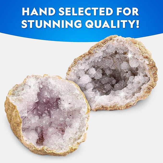 National Geographic Jumbo Geodes Kit – Break Open 2 Large Geodes with Crystals Inside, Earth Science Kit for Kids, Geology Gift for Boys and Girls, STEM Rock and Mineral Toy