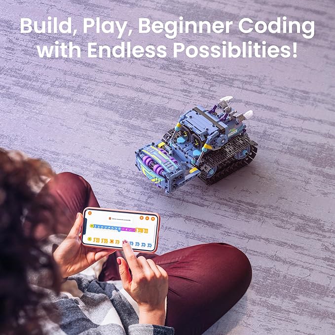 Sillbird Robot Building Kit with Remote Control STEM Gifts for Kids Boys Ages 8-12, Coding Robotic Creative Toys for Birthday - Build 5in1 Model with 469 Pieces