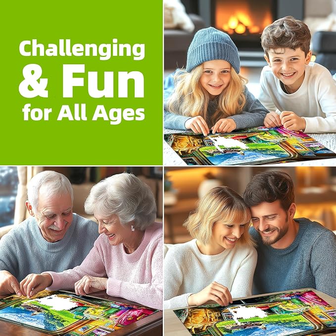 Puzzles for Adults 1000 Pieces, Swiss Mountain Train Journey Jigsaw Puzzles for Adults, AImpossible Hard Difficult Challenging for Family Fun Party Game Gifts Decoration, 27.5 x 19.7 inch