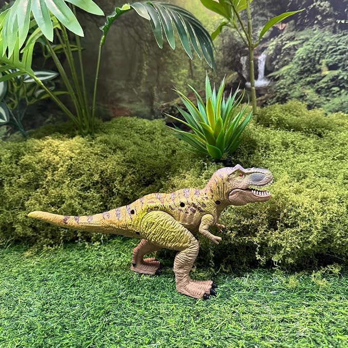 EKU Dinosaur Toys Wing Flapping Pterodactyl Toy Quetzalcoatlus, Chomp Action T Rex Tyrannosaurus, Head Moves Attack Triceratops Realistic Dino Action Figures for Kids 3-12 Jurassic World Toys