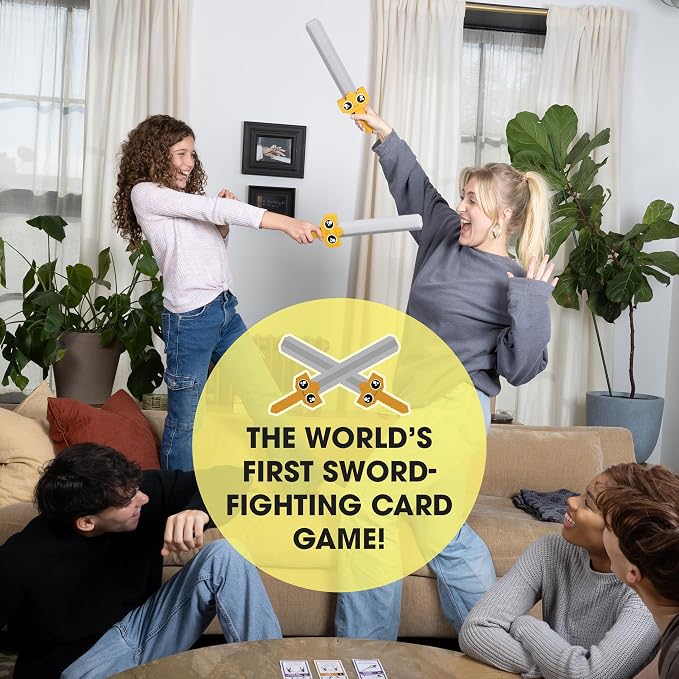 Exploding Kittens Let's Hit Each Other with Fake Swords 3-6 Players - Ages 7+ - 15 Minutes to Play - A Sword Fighting Card Game - Party Game, Family Game Night, Kid and Adult Card Game