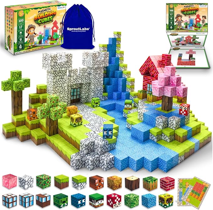 Magnetic Blocks, Magnetic Building Blocks for Kids, Building Blocks for Girls and Boys, Building Toys, Toddler Toys, Building Game Sensory Kids Ages 4 5 6 7 8 9, 100 Pcs