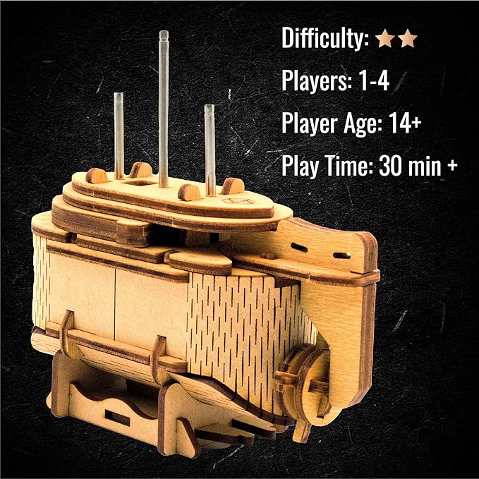 Tesla's Boat-Escape Room Game in a Box-Electronic Puzzle Box-Brain Teaser Puzzle Box-3D Wooden Puzzle for Adults - Money Puzzle Box for Cash Gift - Birthday GiftBox MoneyBox