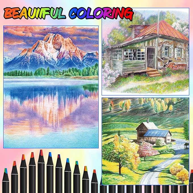 OHOME Back to School Supplies - 12 Rainbow Colored Pencils - Easter Games Crafts for kids,Art Supplies Drawing Kit for Teen Girl Gift Trendy Stuff | Stocking Stuffers