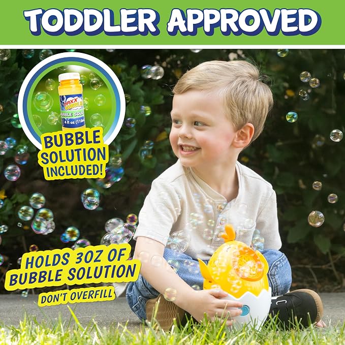 Maxx Bubbles Dancing Chick – Bubble Blower Toy for Kids, Spins & Flaps Wings, Outdoor Fun, Birthday Party Gift, Easter Basket Stuffer, Active Play