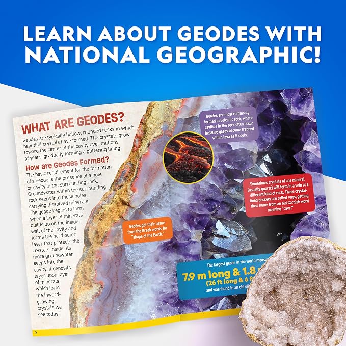 National Geographic Gigantic Geode Kit – Break Open a Huge Geode with Crystals Inside, Earth Science Kit for Kids, Fun Geology Activity, Rock and Mineral Gift for Boys and Girls