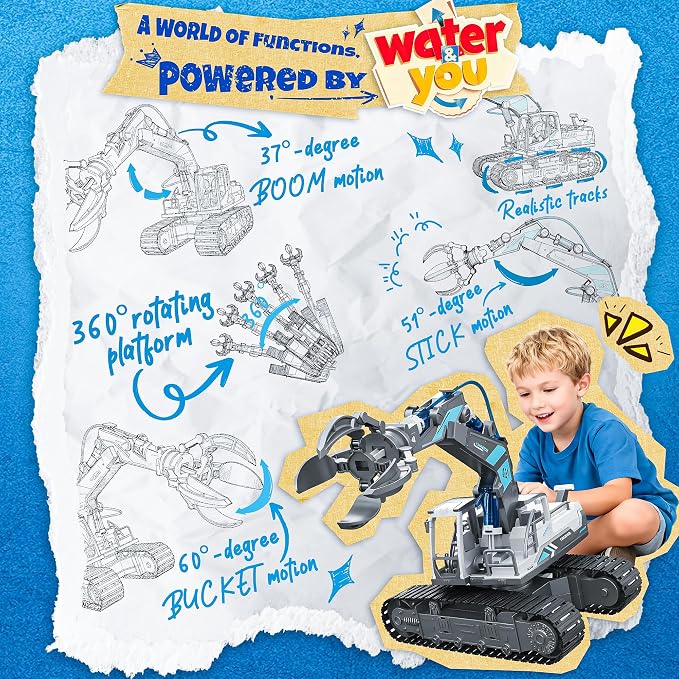 SMILESSKIDDO Science Kits for Kids Age 8-12 - 137 Pcs STEM Toys for Ages 8-13 with Hydraulic Grab, Teen Boys Gift Ideas Crane Toy, Teenage Engineering Kit Construction Vehicle Toys