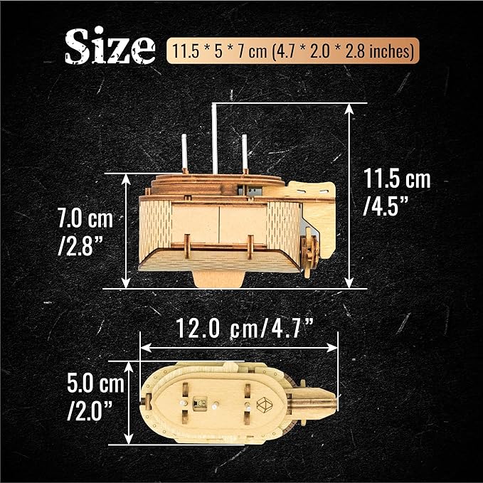 Tesla's Boat-Escape Room Game in a Box-Electronic Puzzle Box-Brain Teaser Puzzle Box-3D Wooden Puzzle for Adults - Money Puzzle Box for Cash Gift - Birthday GiftBox MoneyBox