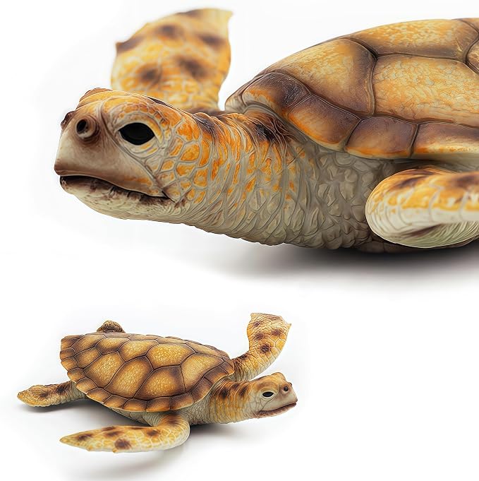 Gemini&Genius Sea Turtle Toy for Kids, Large Sea Turtle Animal Figurine, Realistic Sea Animal Play Action Figure Toy, Education, Collection, DIY Craft or Decor Toy for Kids