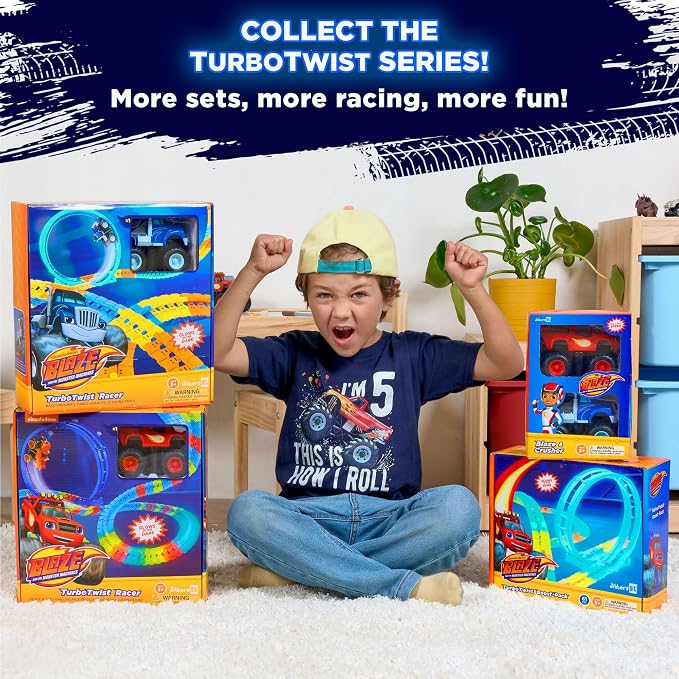 Blaze and Crusher Monster Turbo Truck Rechargeable 1:24 Racers Toy - Blaze and the Monster Machines Christmas & Birthday Gifts for Kids, Boys, and Girls 3-8
