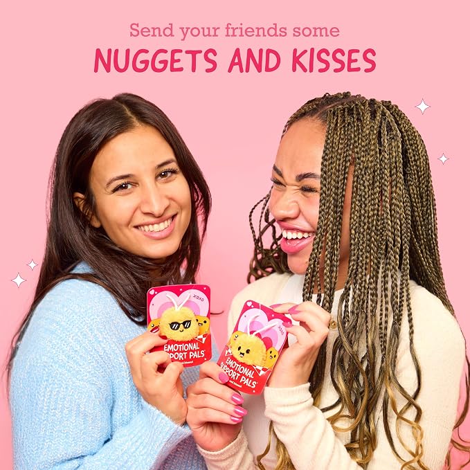 Emotional Support V-Day Nugget Cards by Relatable, Valentine's Plush, Perfect Valentines Gifts for Kids Classroom or Gift for Work Friends, Includes 10 Plushies with 10 Cards and a Carrying Case