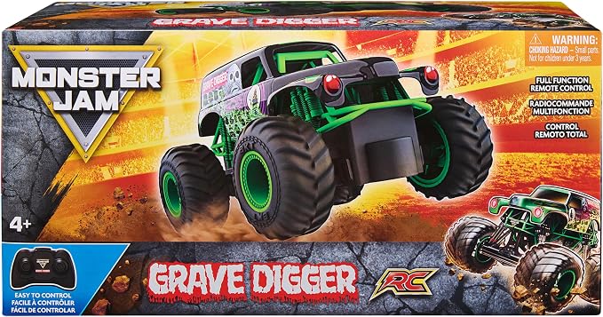 Monster Jam Official Grave Digger Remote Control Monster Truck, 1:24 Scale, 2.4 GHz, for Ages 4 and Up