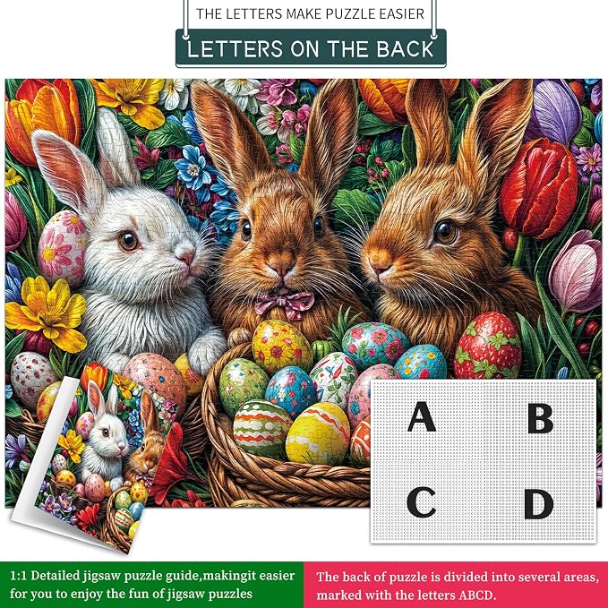 Easter Eggs Puzzles for Adults 1000 Pieces, Jigsaw Puzzles for Adults 1000 Piece, Challenging Game Toys, Impossible Puzzle, Family Decoration Puzzle