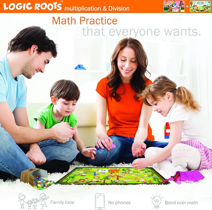 Multiplication and Division Game - Fun Math Board Game, Easy Start STEM Toy, Educational Gift for Kids (Girls & Boys), Homeschoolers, Grade 1 and Up (Pet Me + Say Cheese)