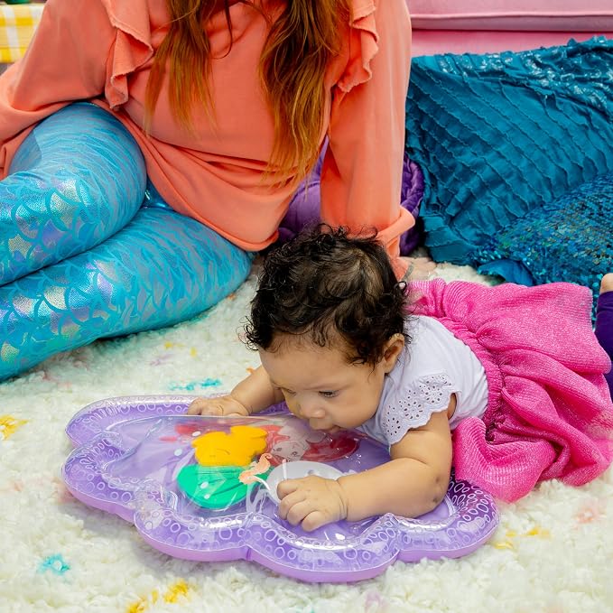 Bright Starts Disney Princess Ariel Water Mat, The Little Mermaid Sea Treasures, Purple, Baby Girl Newborn +