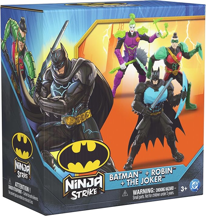 DC Comics, Batman Ninja Strike 6" 3-Pack Battle Set Action Figures with Pop-Out Ninja Accessories, Super Hero Kids Toys for Boys and Girls Ages 3 & Up