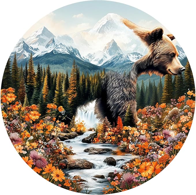 1000 Piece Puzzle for Adults - Bear and Nature Jigsaw Puzzles - Brain Teaser Adult Puzzles - Christmas Birthday Gifts for Women/Men