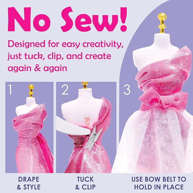 Creativity for Kids Designed by You Glam Studio: Girls' Fashion Designer Craft Kit for Ages 6-8, DIY Arts and Crafts for Kids, Birthday Gifts for Girls, Girl Toys