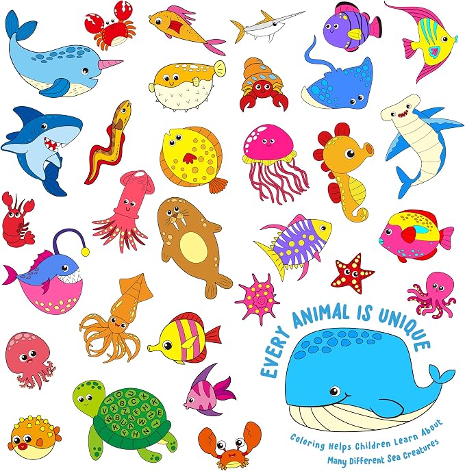 10 Pack Coloring Books for Kids, Ocean Theme Coloring Page with Games, Under the Sea Bulk Mini Coloring Books for Kids, Party Activity, Gifts