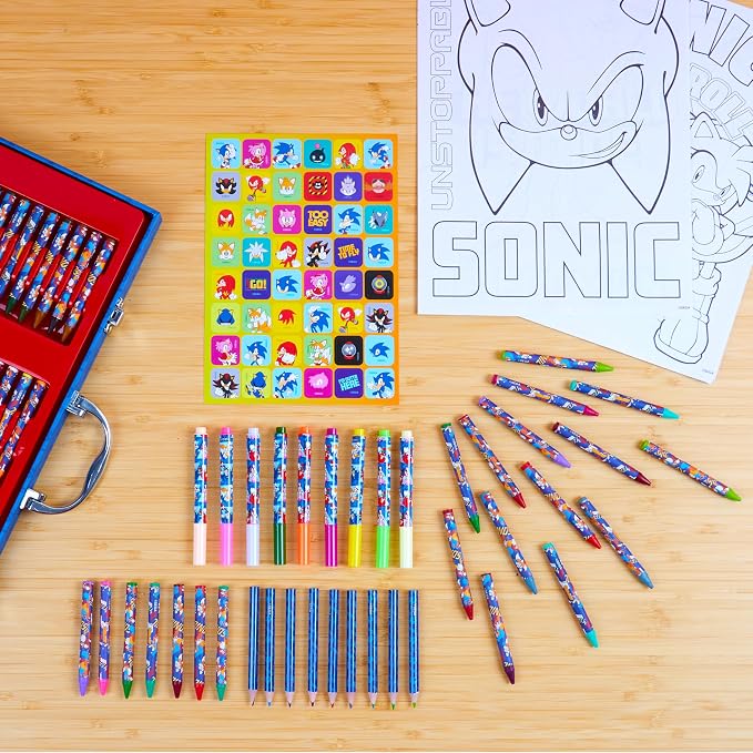 Get Trend Sonic THE Hedgehog Art Set for Kids with 137 Pcs, Art Supplies - Gifts for Boys