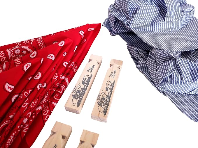 Children's Train Conductor Dress Up Kit - Hat, Whistle, and Bandana