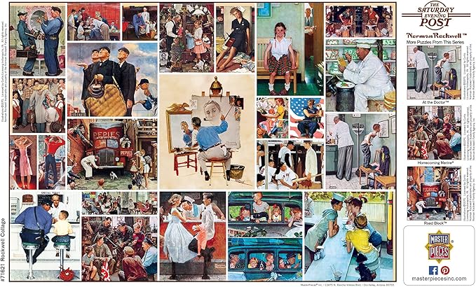 MasterPieces SEP Collages 1000 Puzzles Collection - Rockwell Collage 1000 Piece Jigsaw Puzzle