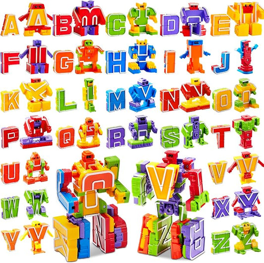 JOYIN Alphabet Robots Toys for Kids, ABC Learning Toys, Alphabots, Letters, Toddlers Education Toy, Carnival Prizes, Treasure Box and Prize for Classroom, Birthday Gift for Kids 3 4 5 6 7 8