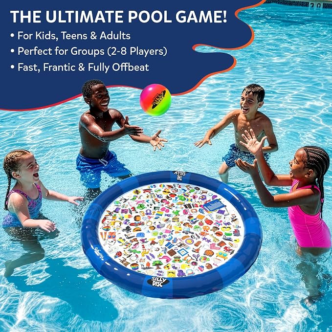Skillmatics The Silly Disc – Pool Party Game for Kids, Teens & Adults, Funny Spot & Shout Game, Swimming Pool Toy, Outdoor Family Activity, Summer Game, Hilarious Gift for Ages 8, 9, 10 & Up
