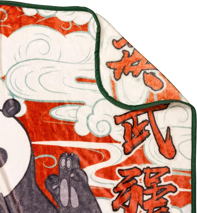 Silver Buffalo Kung Fu Panda Chinese Characters Featuring Po 45" x 60" Fleece Throw, Soft and Cozy Blanket, 180 GSM