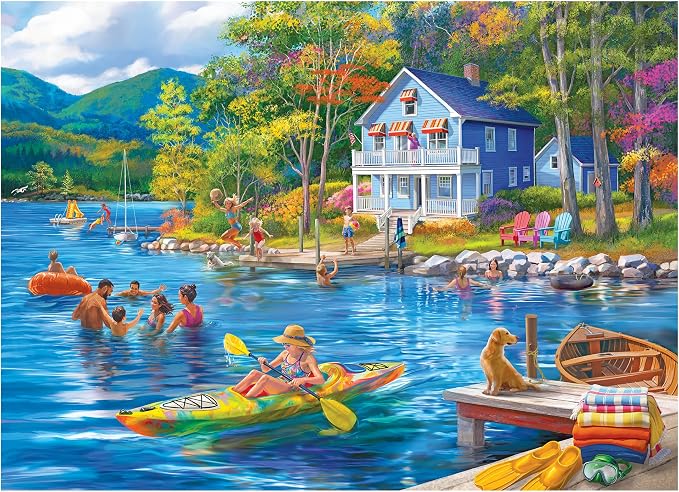 Roseart - Kodak Premium - Lake Swimming - 1000 Piece Jigsaw Puzzle for Adults