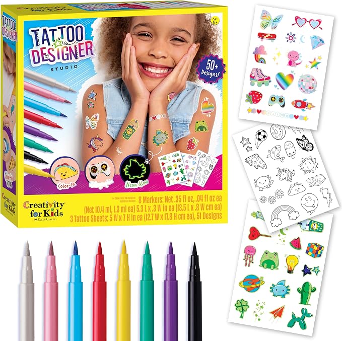 Creativity for Kids Tattoo Designer Studio: Create 50+ DIY Temporary Tattoos, Toys and Gifts for Girls and Boys, Arts and Crafts Activities for Kids (Ages 6+)