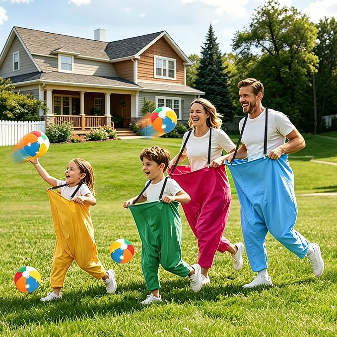 yofit 24Pcs Granny Pants Yard Game Funny Field Day Outdoor Games for Adults Kids and Family Gaint Pant Set for Brithday Party Tossing Games Activities for Groups