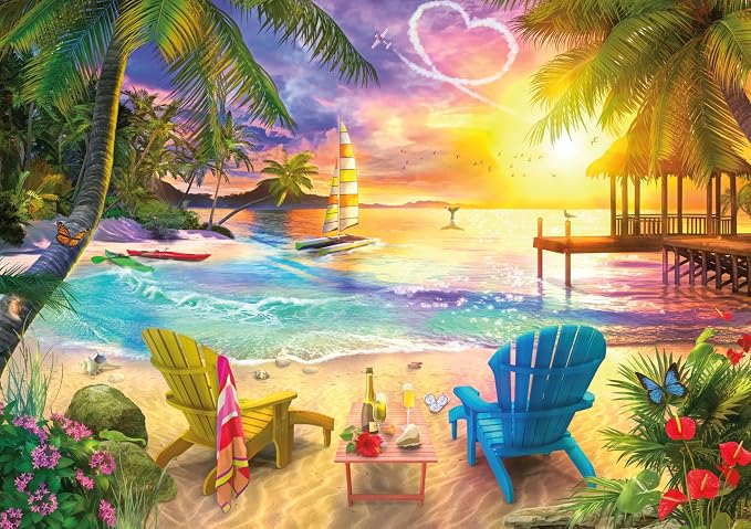 Ceaco – Sunrise Perfection - 300 Oversized Piece Jigsaw Puzzle  Large, Oversized Shapes - Great for Adults, Seniors, Family, Kids, Easy to Grip