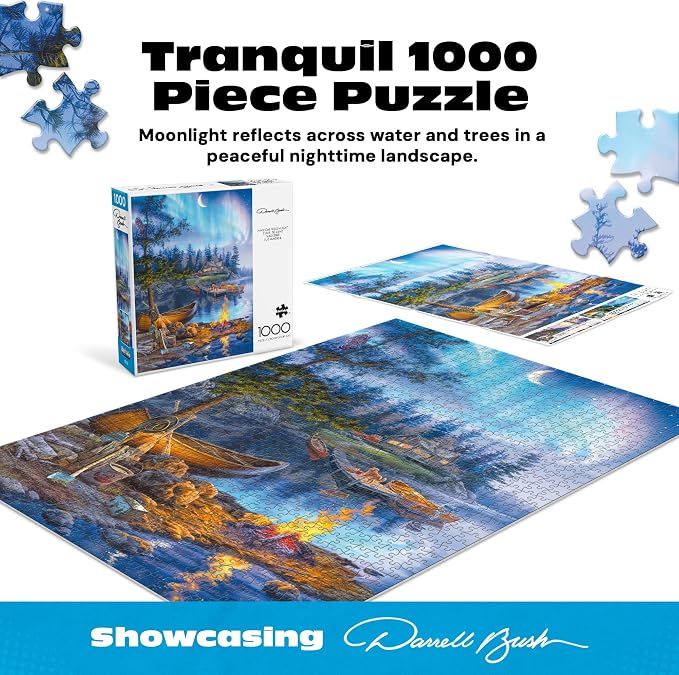 Buffalo Games – Darrell Bush - Magical Moonlight - 1000 Piece Jigsaw Puzzle Colorful Puzzle for Adults – Precision-Cut Pieces, Beautiful Artwork, and Hours of Relaxing Fun