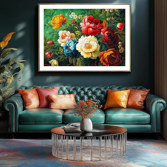 Jigsaw Puzzles for Adults 1000 Pieces Vintage Paint Flower Jigsaw Puzzles Challenge Art Puzzle for Adult with Letters on Back for Gift Home Wall Decor, Dust Free (27.5"x19.7")