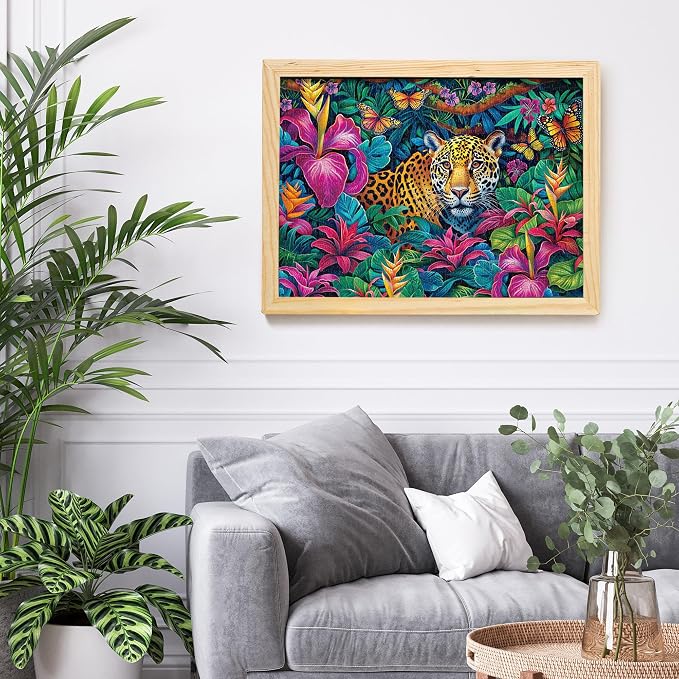 BenBen Puzzles for Adults 1000 Pieces, Jungle Leopard, Challenging Jigsaw Puzzle for Game Night Home Décor (27.5” x 19.7”)
