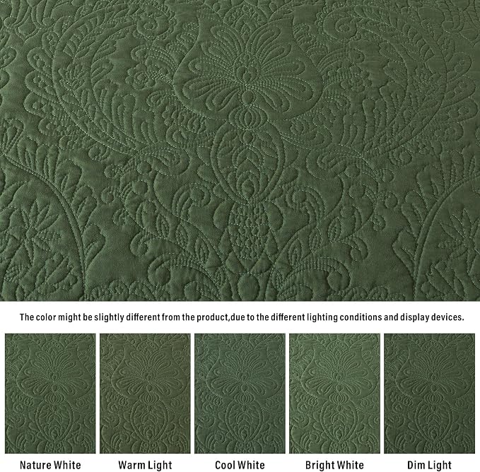 HoneiLife King Quilt Bedding Sets - 3 Piece Microfiber Quilt Sets Lightweight Bedspreads Reversible Coverlets Rustic Bed Cover Quilt King Size Fall/Winter Quilts